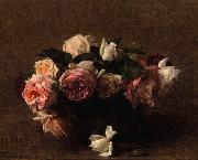 Henri Fantin-Latour Fleurs roses, sin fecha France oil painting artist